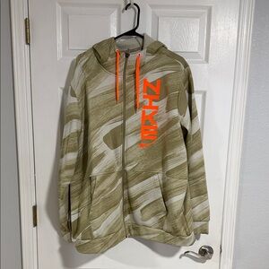 Nike Tan Hoodie with Orange Drawstrings
